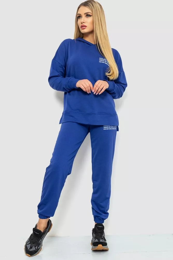 Купити Спорт костюм жіночий, колір синій, 241R15133 оптом - Фото №1