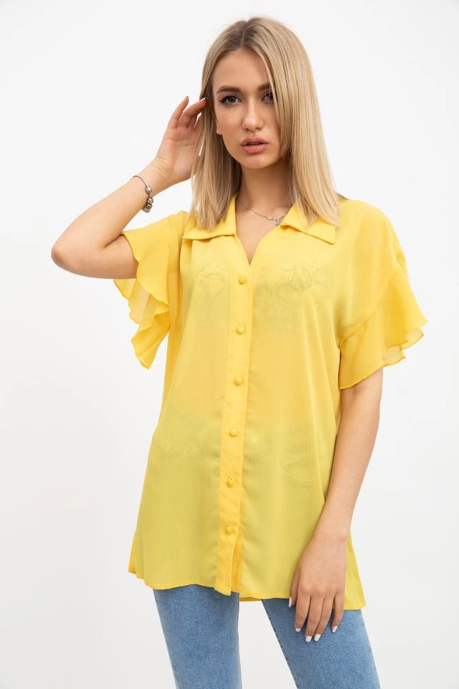 Купити Блуза жіноча, колір жовтий, 117R2010 оптом - Фото №1
