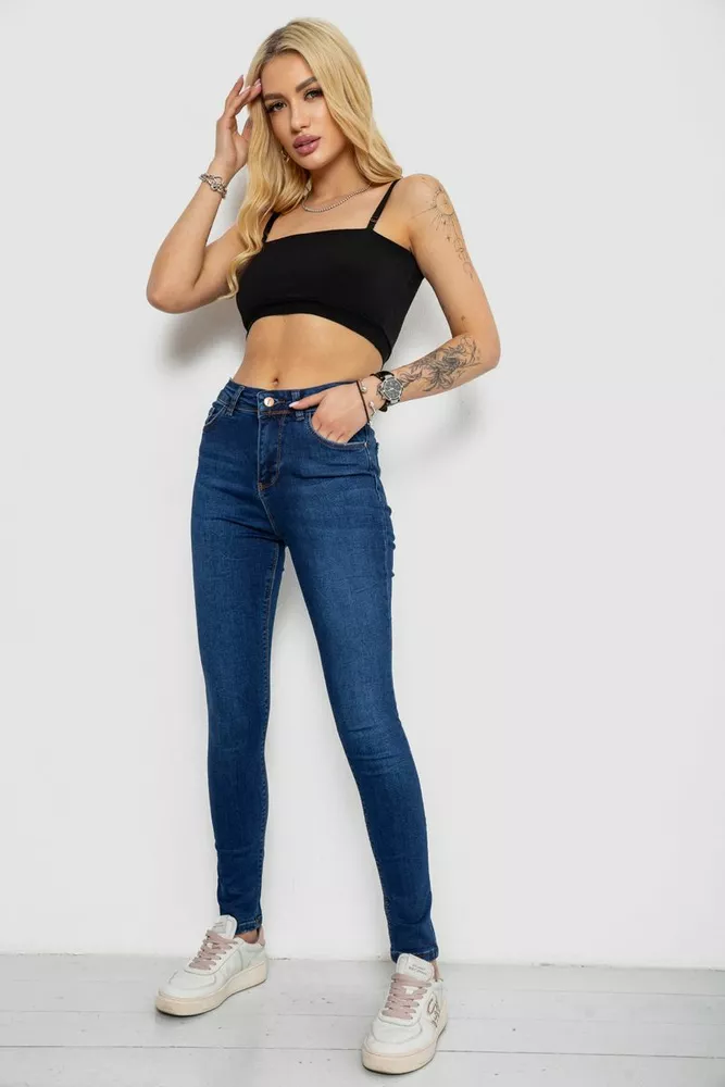 Купити Джинси жіночі Skinny, колір синій, 182R4427 - Фото №2