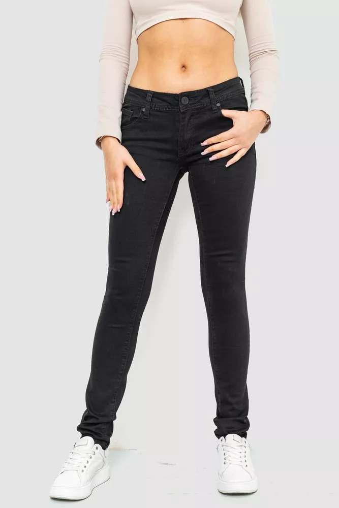 Купити Джинси жіночі стрейч, колір чорний, 214R7060 - Фото №1