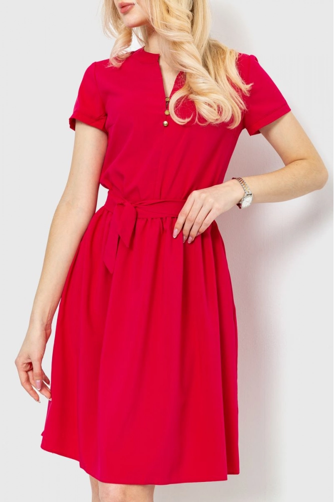 Купити Сукня однотонна  -уцінка, колір малиновий, 230R006-12-U-1 - Фото №1