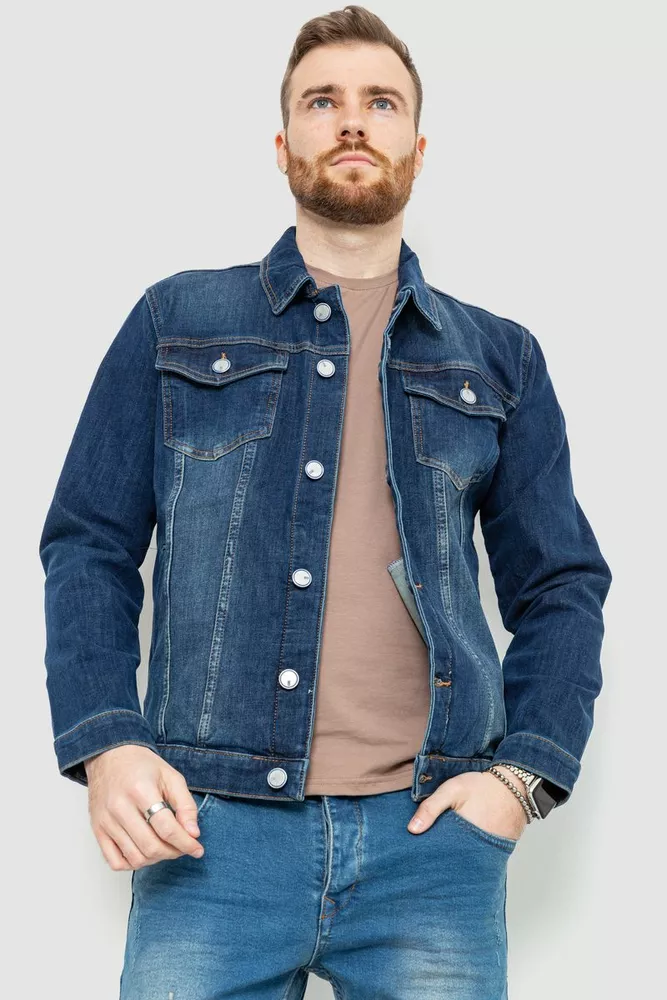 Купити Джинсова куртка чоловіча, колір синій, 157R4607 - Фото №1