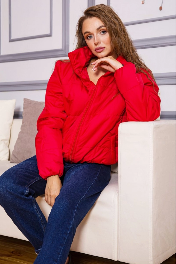 Купити Куртка жіноча зефірка, колір червоний, 190R011 - Фото №1