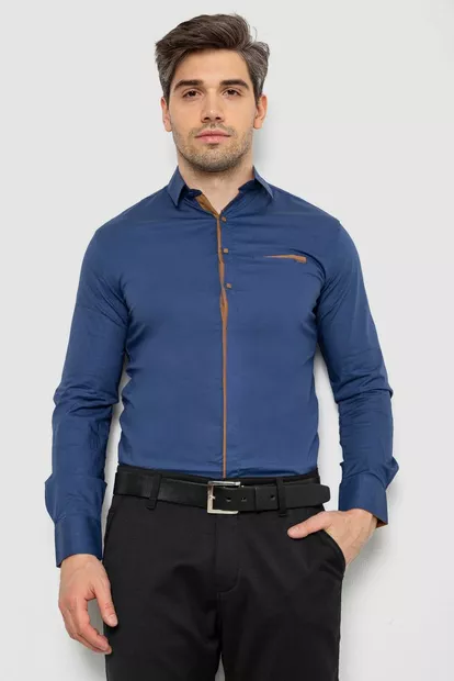 Сорочка чоловіча, колір синій, 214R7009-1