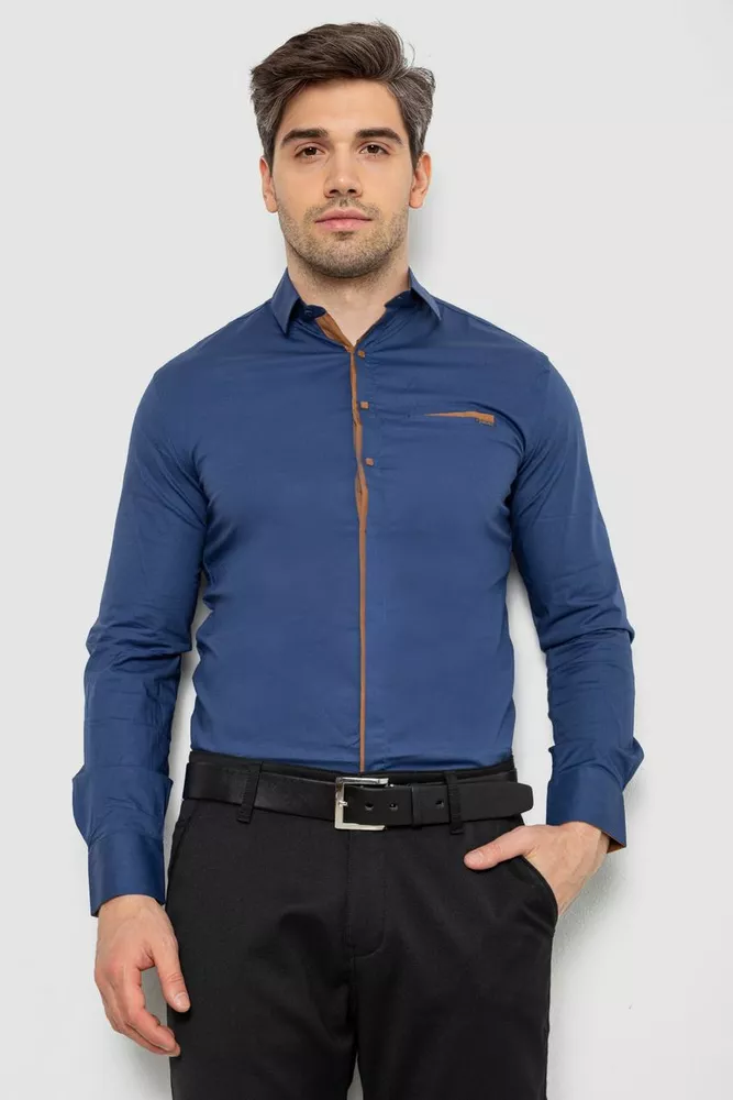 Купити Сорочка чоловіча, колір синій, 214R7009-1 - Фото №1