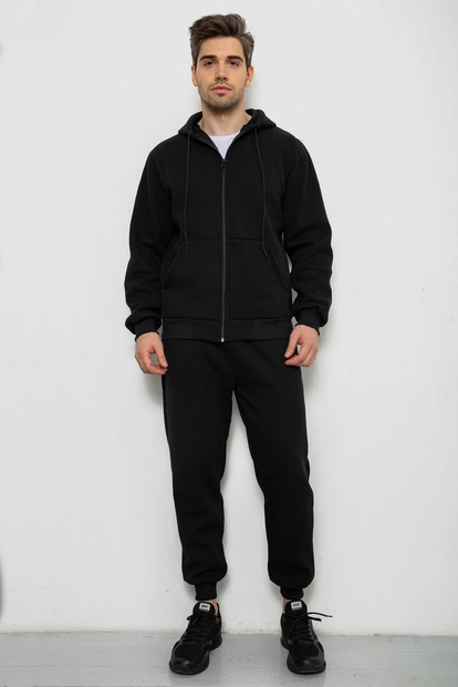 Спортивный костюм мужской на флисе., цвет черный, 238R165