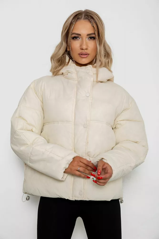 Купити Куртка жіноча демісезонна, колір світло-бежевий, 244R703 оптом - Фото №1