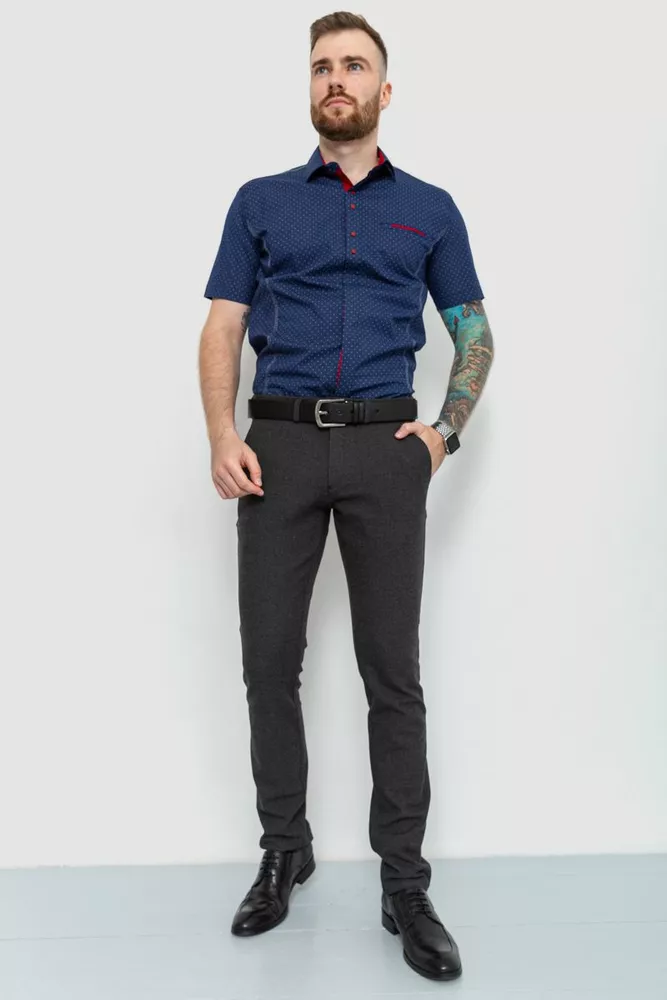 Купить Рубашка мужская классическая, цвет сине-красный, 214R7126 - Фото №1