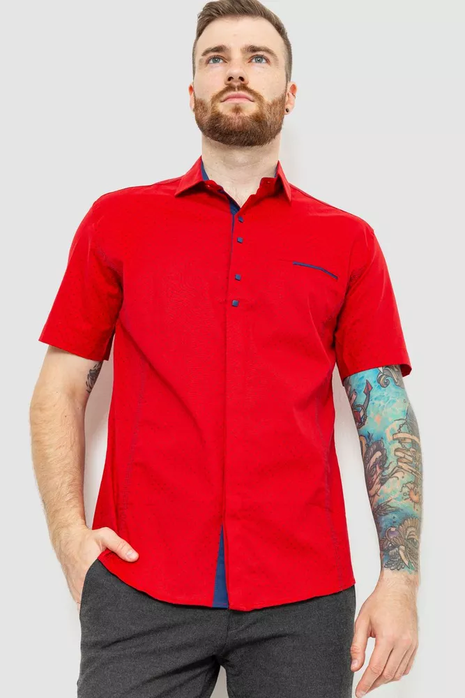 Купить Рубашка мужская классическая, цвет красный, 214R7126 - Фото №1