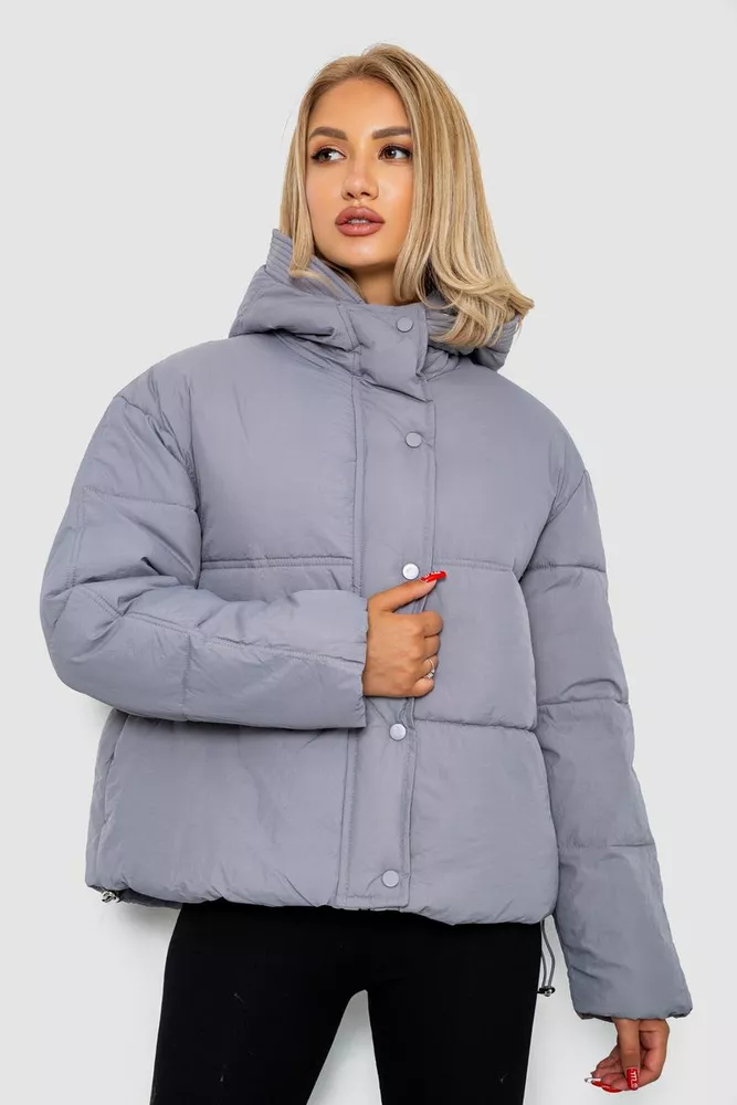 Купити Куртка жіноча демісезонна, колір сірий, 244R703 оптом - Фото №1