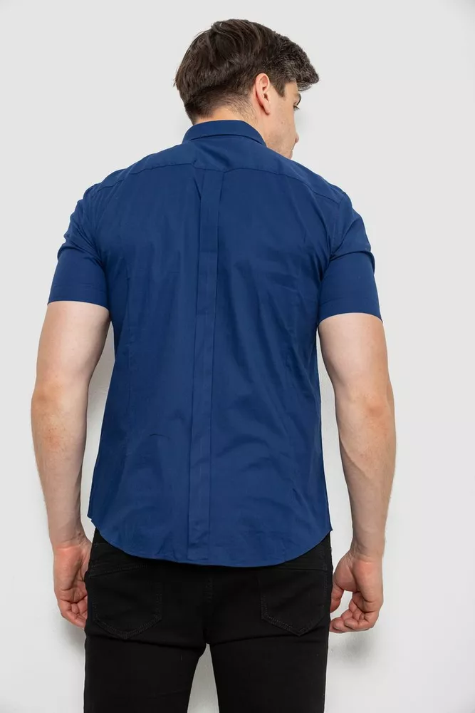 Купити Сорочка чоловіча однотонна  -уцінка, колір синій, 214R6917-U - Фото №4