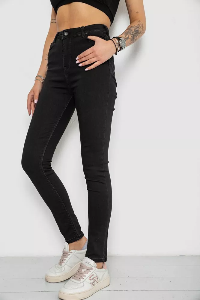 Купити Джинси жіночі Skinny, колір чорний, 182R1048 - Фото №3