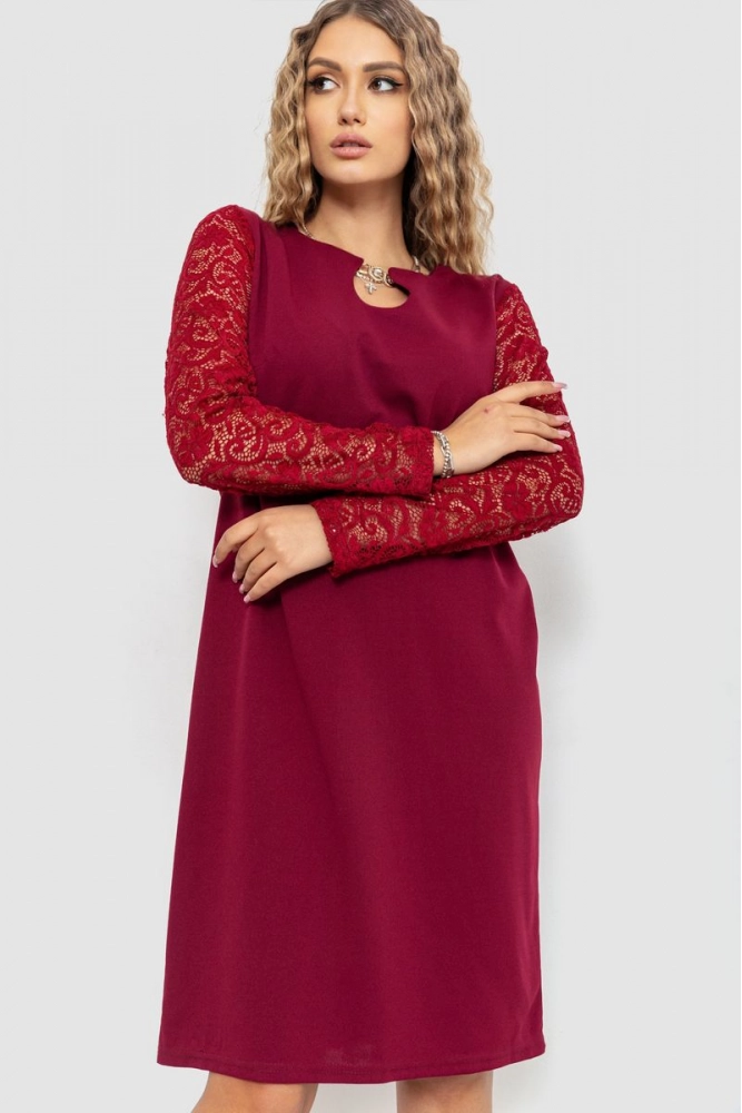 Купить Платье нарядное  -уценка, цвет бордовый, 186R42-U-2 - Фото №1