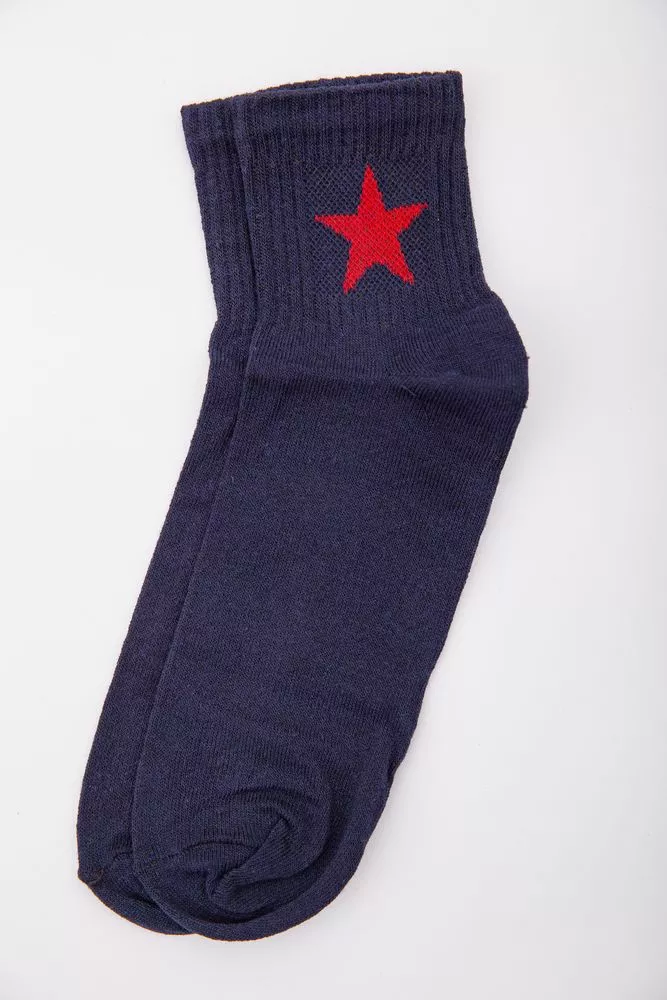 Купити Жіночі шкарпетки, темно-синього кольору з принтом, 167R404 - Фото №1