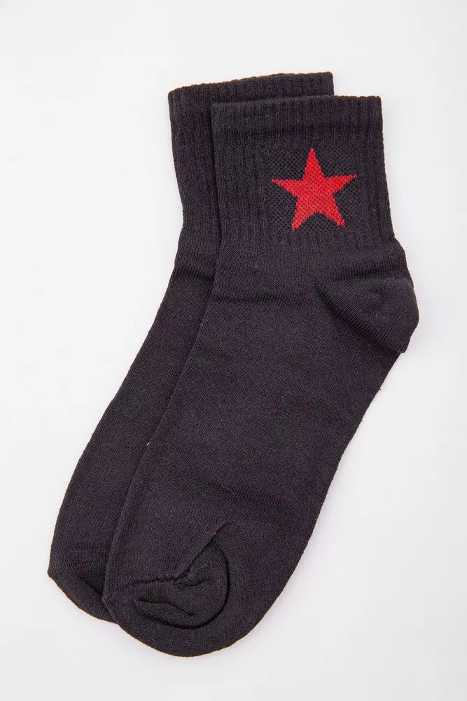 Купить Женские носки, черного цвета с принтом, 167R404 - Фото №1