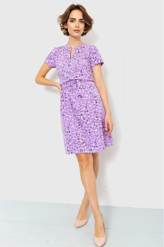 Купити Сукня з квітковим принтом  -уцінка, колір бузковий, 230R006-22-U - Фото №1