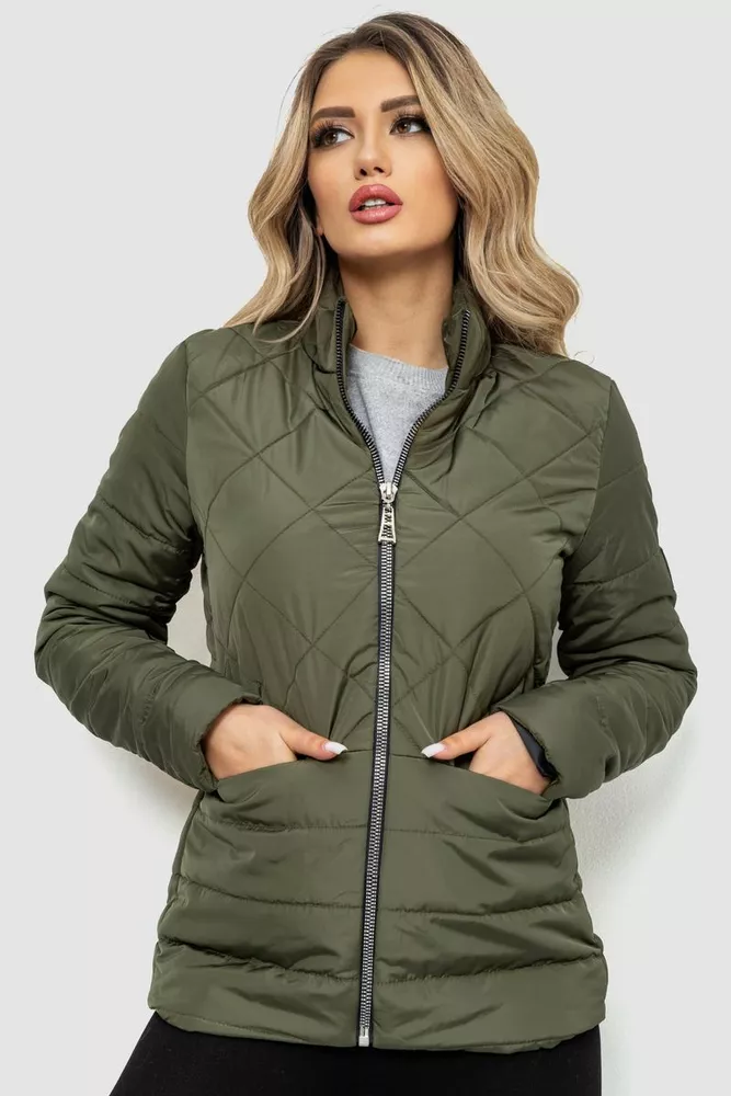Купити Куртка жіноча демісезонна, колір хакі, 244R1506 оптом - Фото №1