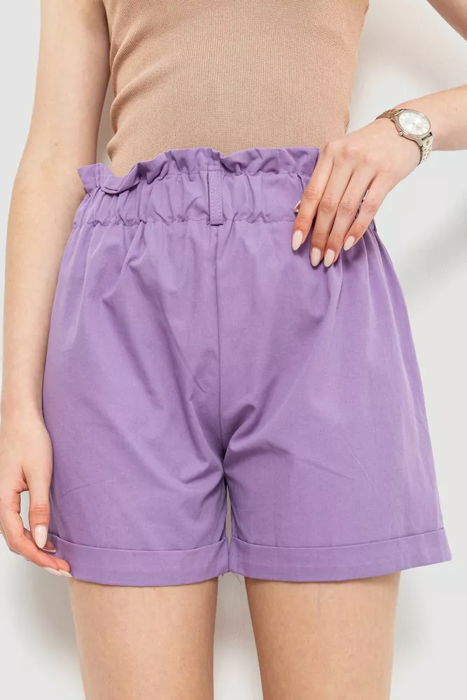 Купити Шорти жіночі класичні з манжетом, колір світло-фіолетовий, 214R833 - Фото №1