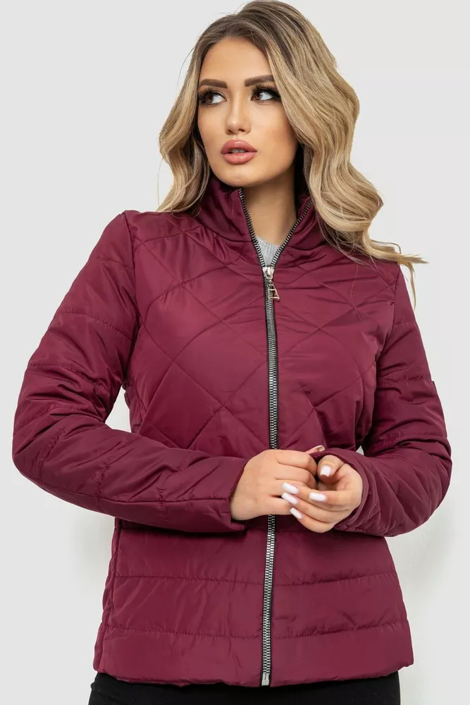 Купити Куртка жіноча демісезонна, колір бордовий, 244R1506 - Фото №1