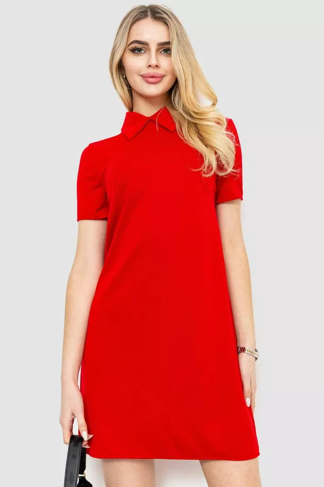 Купити Сукня повсякденна, колір червоний, 214R0040 - Фото №1