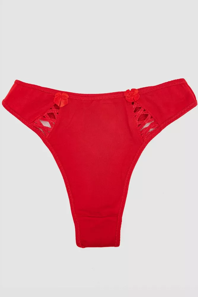 Купити Труси жіночі стрінги, колір червоний, 242R518 - Фото №1