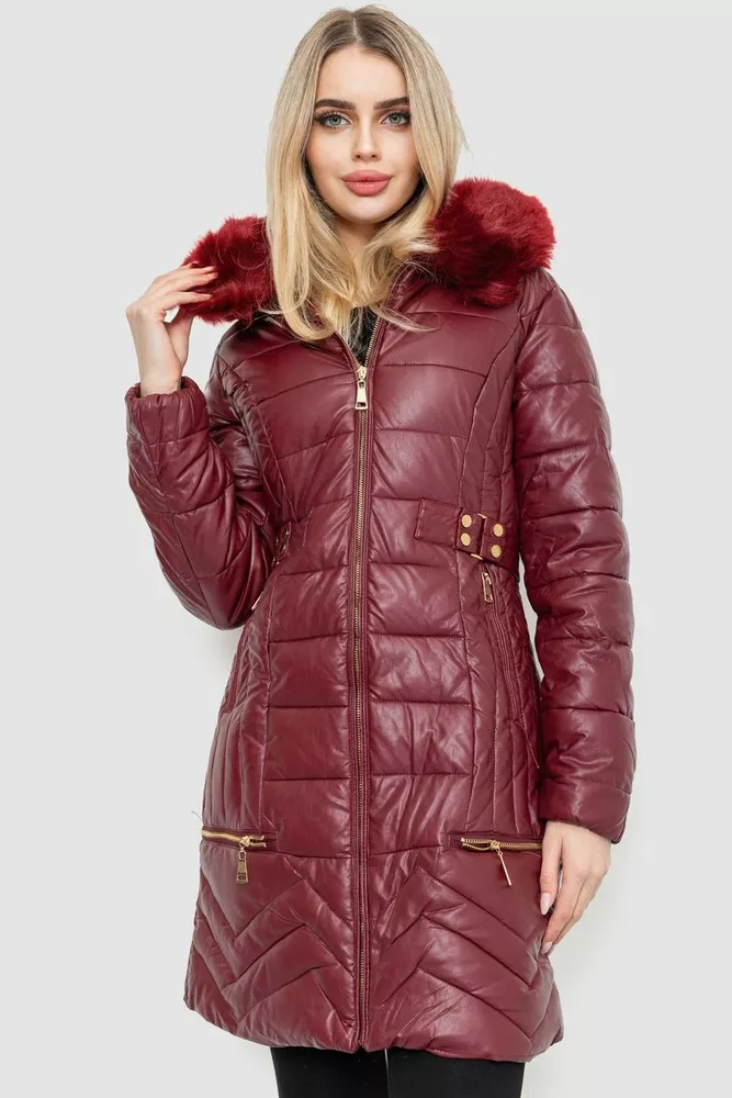 Купить Куртка женская зимняя, цвет бордовый, 244R707 оптом - Фото №1