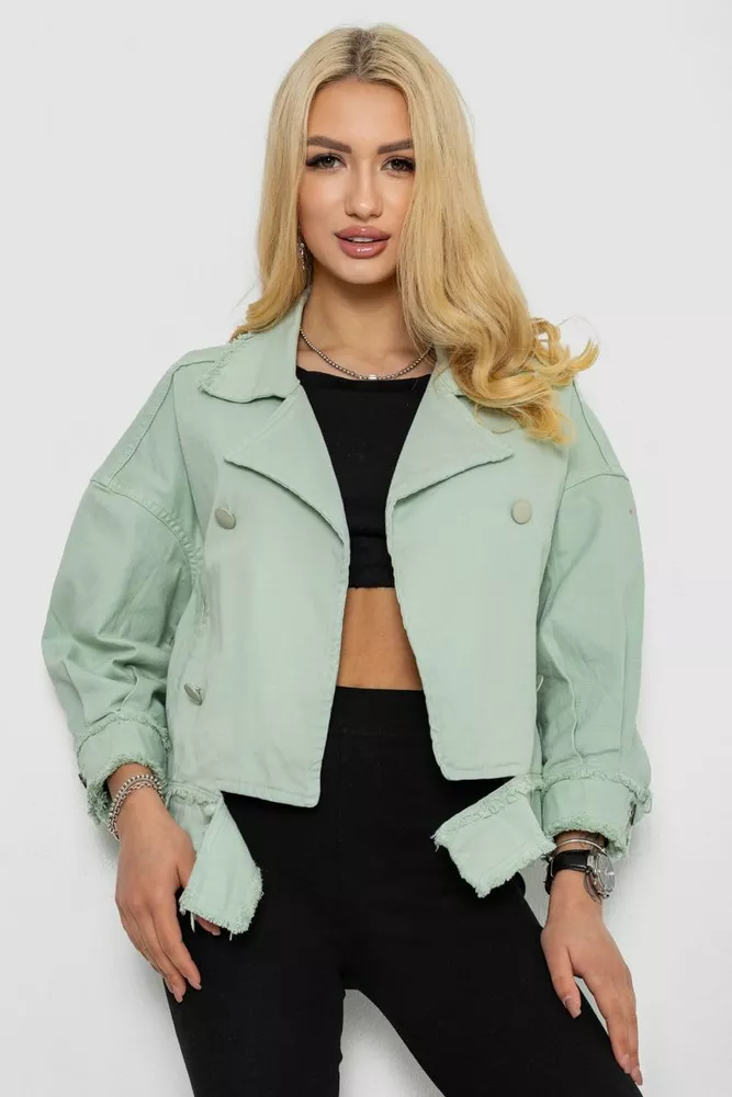 Купити Куртка женская джинсовая, колір м'ятний, 182R00298 - Фото №1