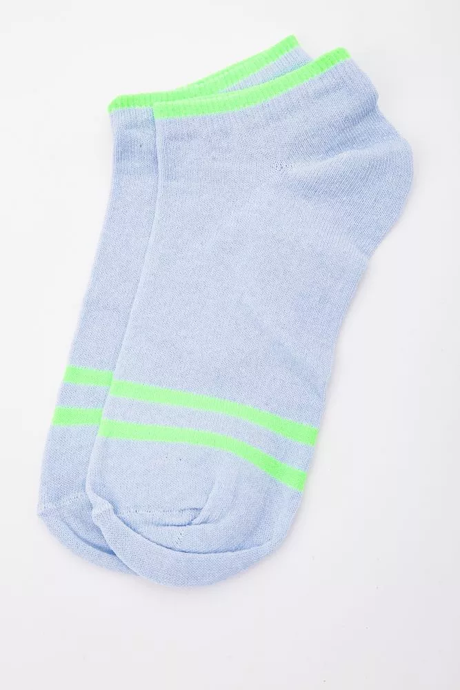 Купить Женские короткие носки, голубого цвета с полосками, 167R221-1 оптом - Фото №1
