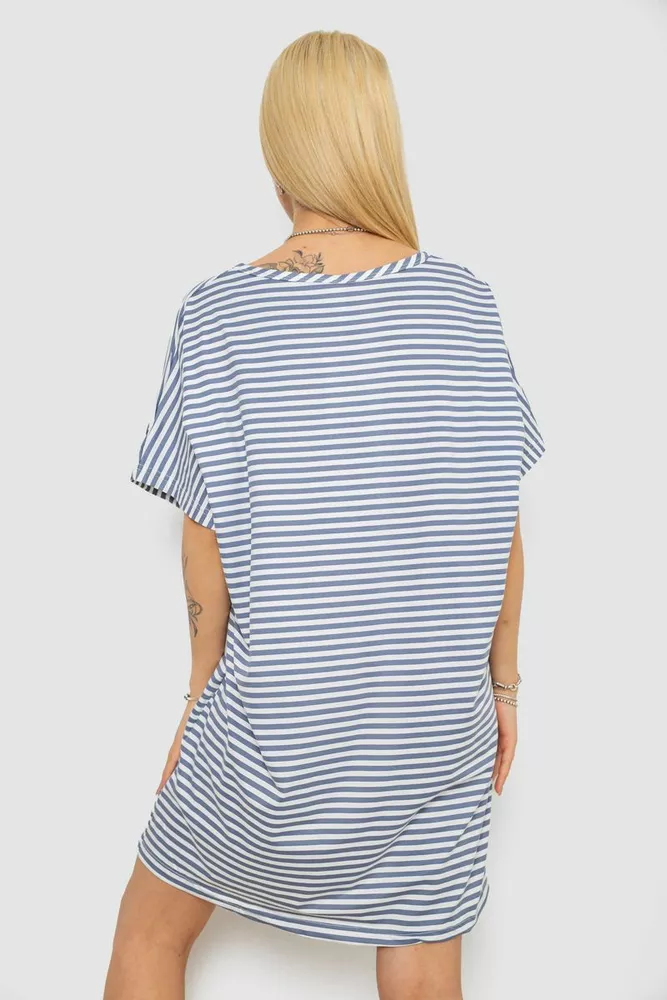 Купити Нічна сорочка в смужку, колір сіро-білий, 238R15022-2 - Фото №4