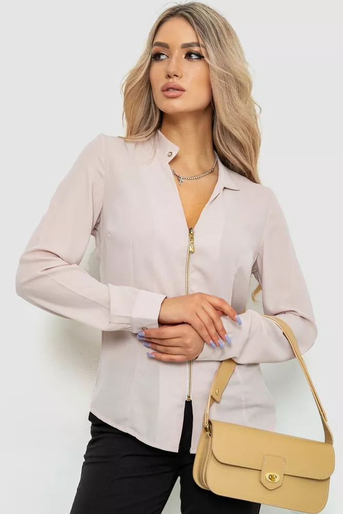 Купити Блуза жіноча шифонова, колір бежевий, 186R504 - Фото №1