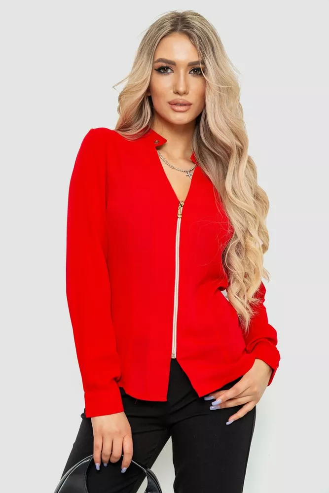 Купити Блуза жіноча шифонова, колір червоний, 186R504 - Фото №1