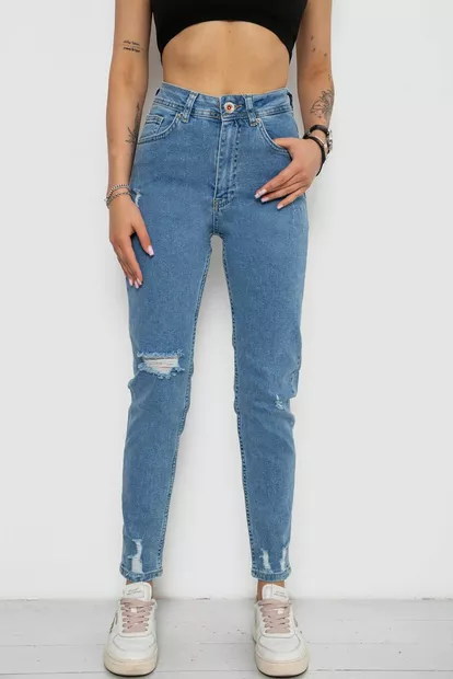 Джинси жіночі Mom's, колір блакитний, 182R1379S19