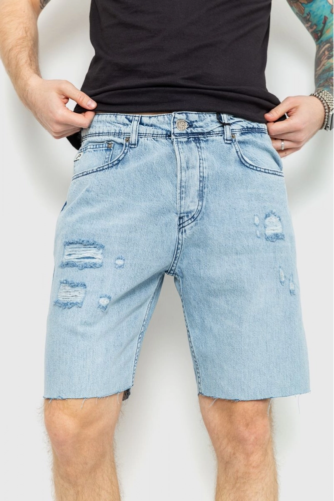 Купити Шорти чоловічі джинсові, колір блакитний, 157R1003-20 оптом - Фото №1