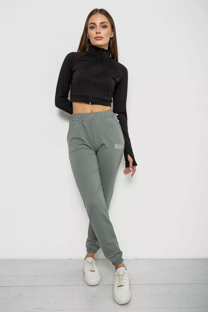 Купить Спортивные штаны женские, цвет оливковый, 238R5052-1 - Фото №7