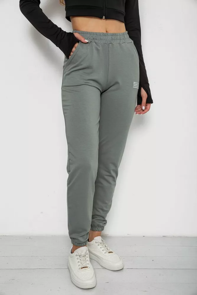 Купить Спортивные штаны женские, цвет оливковый, 238R5052-1 - Фото №8