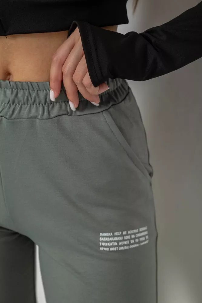 Купить Спортивные штаны женские, цвет оливковый, 238R5052-1 - Фото №10