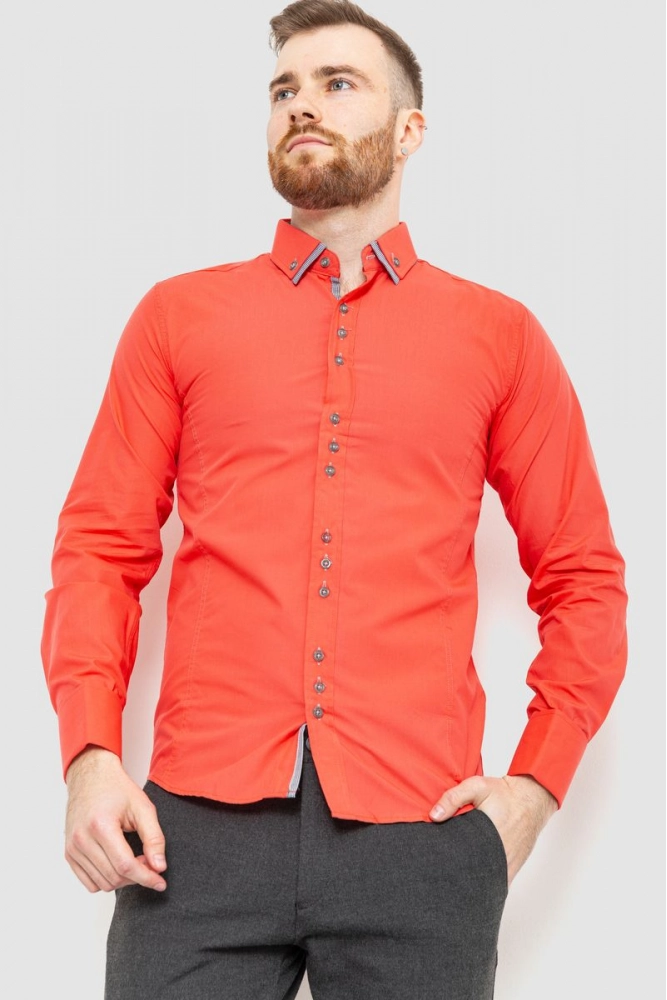Купить Рубашка мужская, цвет коралловый, 186R33 - Фото №1