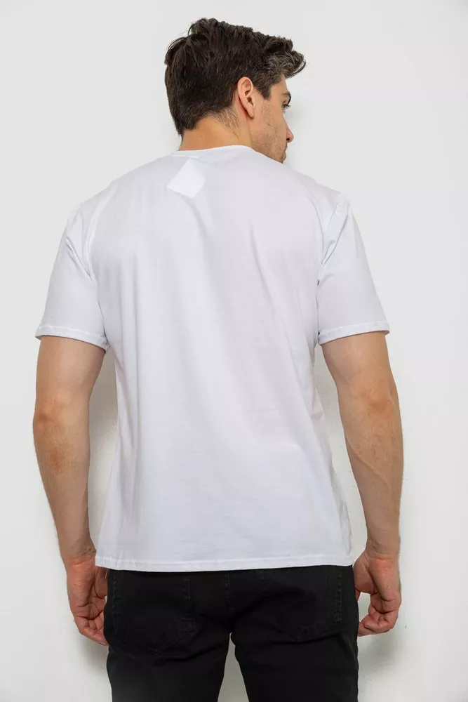 Купити Футболка чоловіча однотонна, колір білий, 238R155 - Фото №4