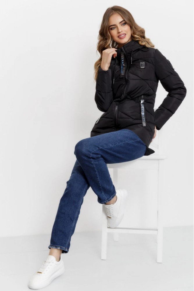 Купити Куртка жіноча демісезонна, колір чорний, 167R8817 - Фото №1