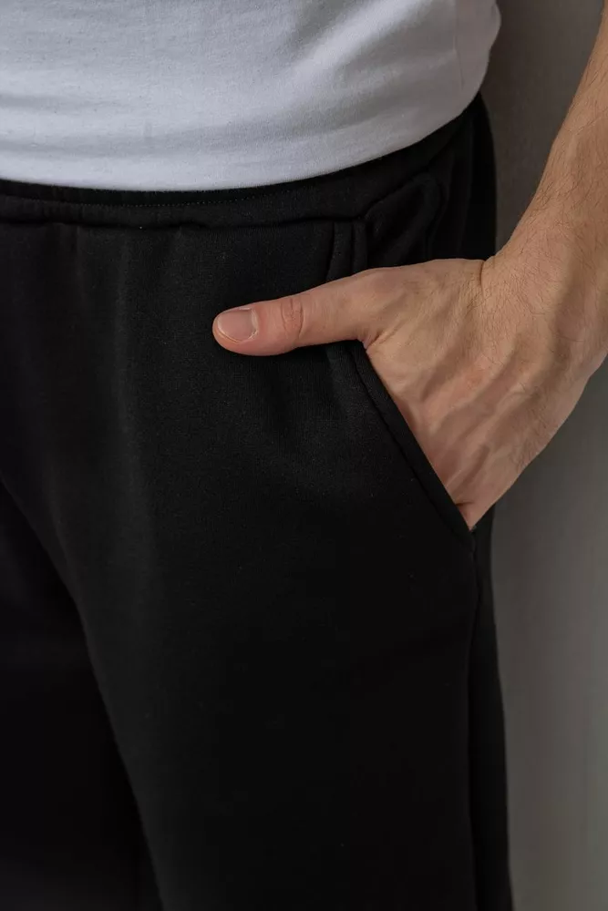 Купить Спортивные штаны мужские на флисе, цвет черный, 238R58641 - Фото №5