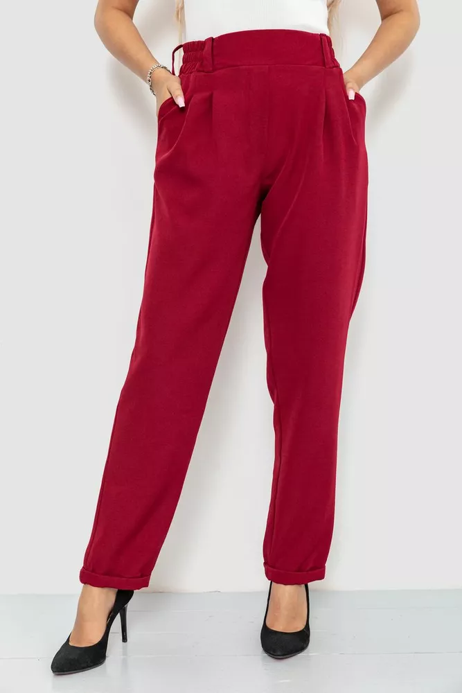 Купити Штани жіночі класичні, колір бордовий, 102R335 - Фото №1
