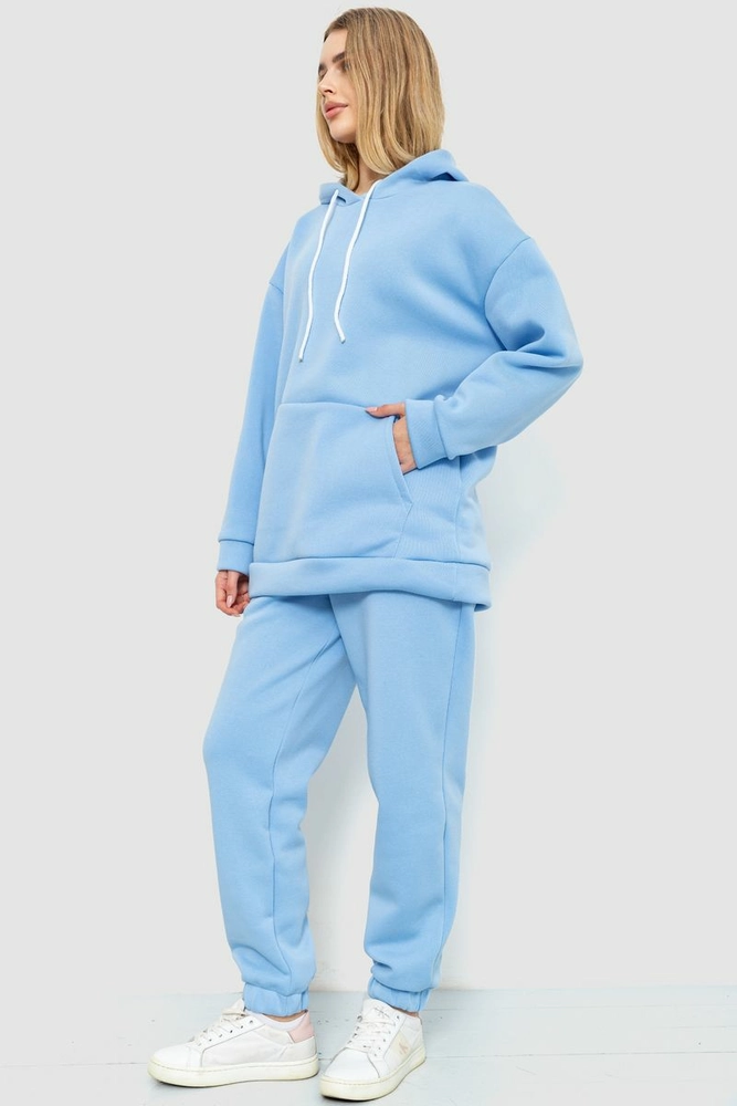 Купить Спорт костюм женский на флисе  -уценка, цвет голубой, 214R104-U-4 - Фото №3