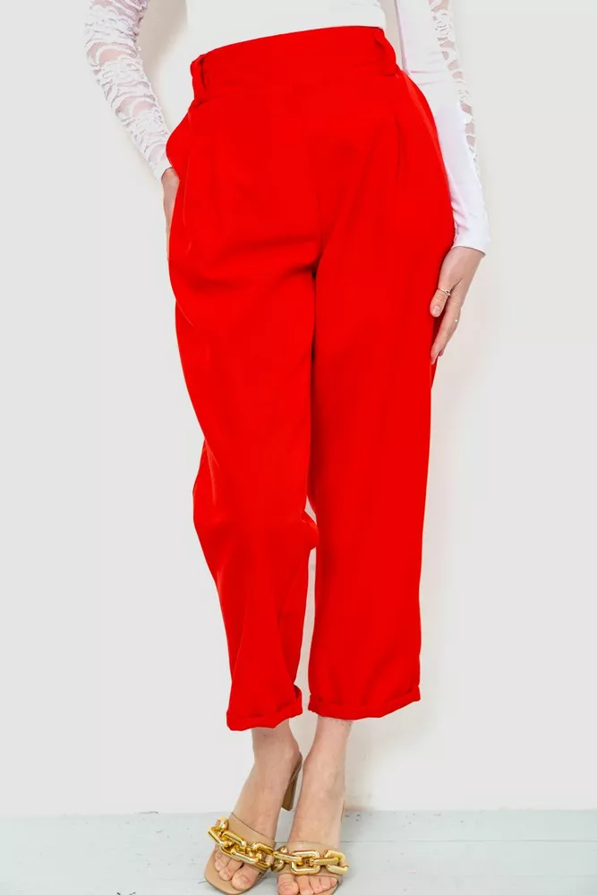 Купити Штани жіночі класичні, колір червоний, 102R335 - Фото №1