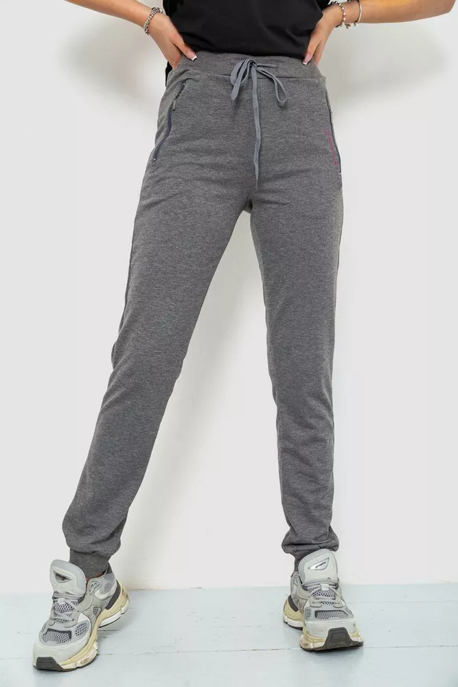 Купить Спорт штани женские, цвет светло-серый, 244R526 - Фото №1