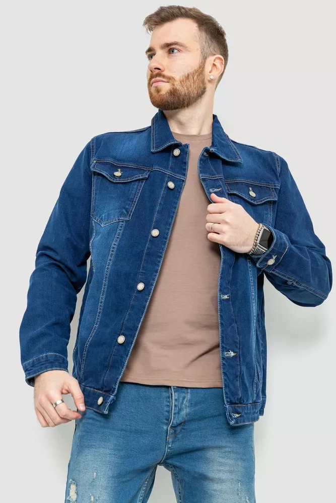 Купити Джинсова куртка чоловіча, колір синій, 157R0110 оптом - Фото №1