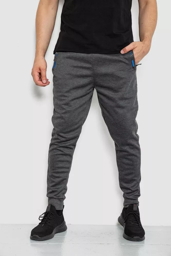 Купить Спорт штаны мужские, цвет темно-серый, 244R41621 оптом - Фото №1
