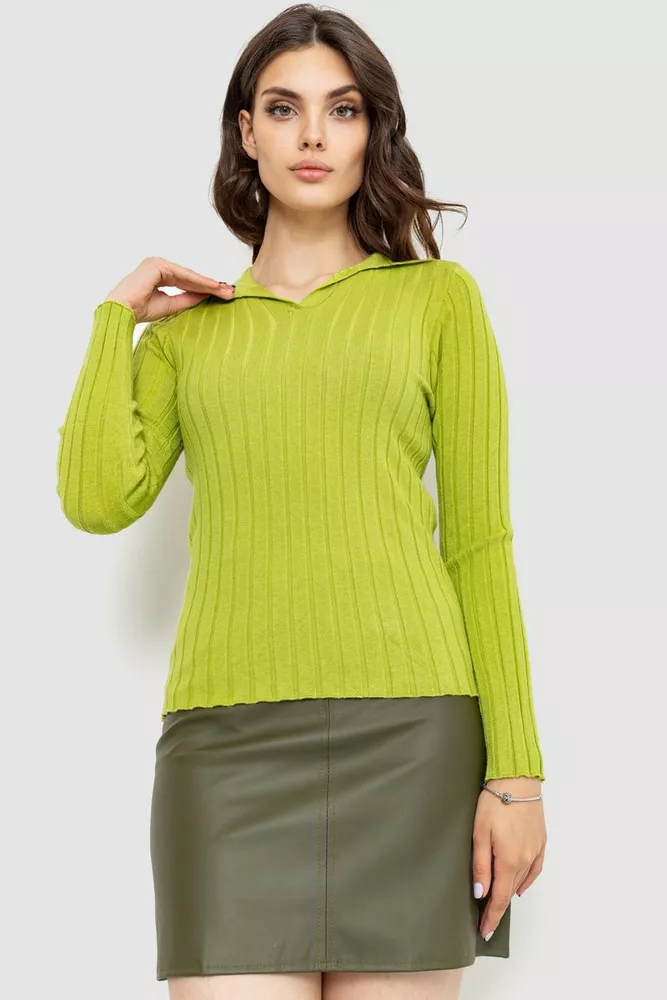 Купити Кофта жіноча однотонна, колір оливковий, 204R018 - Фото №1