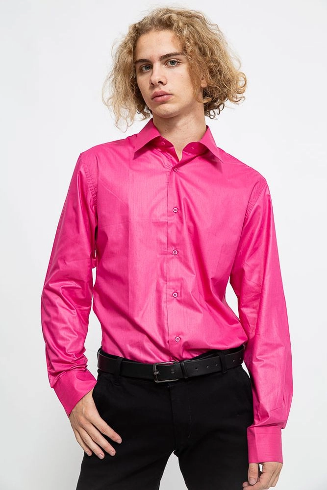 Купить Рубашка, цвет малиновый, 113RPas015 - Фото №1