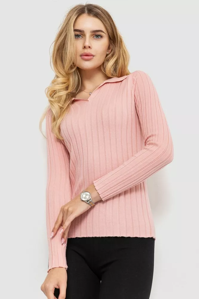 Купити Кофта жіноча однотонна, колір світло-рожевий, 204R018 - Фото №1