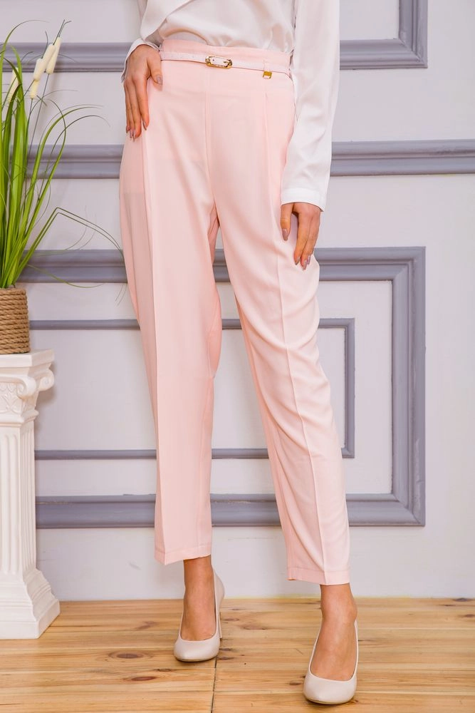 Купити Класичні жіночі штани персикового кольору 182R315 - Фото №1